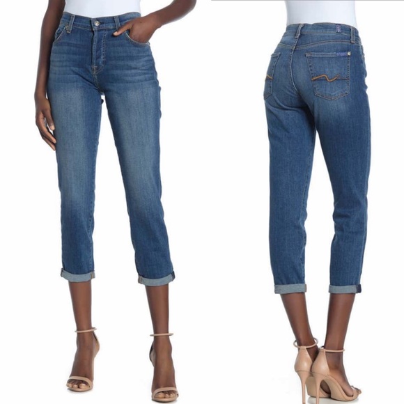 7 For All Mankind Josefina Boyfriend Cut Jeans Size 28 - Picture 1 of 7